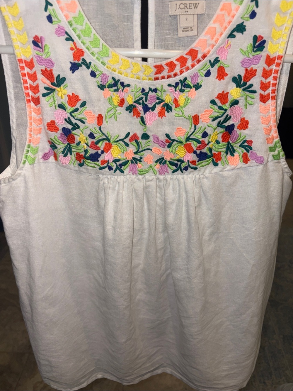 J.Crew floral embroidered top size 2 - Picture 4 of 5